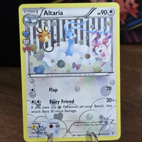 Pokemon Altaria Trading Card Yellow Border with Blue and Pink Art - Picture 2 of 7